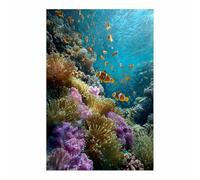 HUYEEI Pintura de paisaje marino moderno Pez payaso animali marini Pósteres en lienzo, Para Salón Pasillo Pisos Bares Cocina Comedor（multicolor184-40x60cm Sin marco