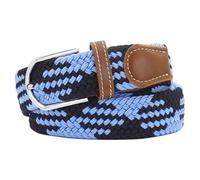 Huyfhksd Cinturones elásticos trenzados de colores mixtos para hombres y mujeres, cinturones elásticos de moda, Azul marino mixto, for Waist Size 32"-34"