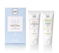 Huygens Crema de manos orgánica dúo hidratante y calmante, 2 x 30 ml, fragancias Sieste Délicieuse au Champ de Mars y Douce Flânerie aux Tuleries