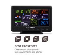 Huygens Estación meteorológica profesional 6 en 1 Pantalla a color WiFi App Waldbeck