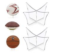 HUYIWEI 2 unidades de soporte de pantalla de fútbol, acrílico, soporte de exhibición, soporte de pelota, soporte de baloncesto transparente, para rugby, voleibol, rugby, rugby, voleibol (transparente)