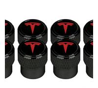 HUYIYUAN 8 Tapones de válvula de Aluminio para Tesla Model 3 2017-2026, Tapas de Metal Tapones Evitar Fugas De Aire Resistentes la Corrosión （Negro）