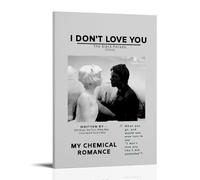 HUYREWHUYUU My Chemical Romance - Póster vintage con texto en inglés "I Don't Love You" (60 x 90 cm), diseño de lienzo decorativo para sala de estar, dormitorio, 60 x 90 cm, estilo marco