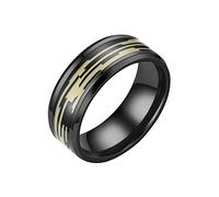 HUYTBYG Anillo de ansiedad de acero inoxidable para mujeres y hombres, talla 6, 13 de ancho, 8 mm, 6 colores, exquisito anillo de novia con acabado negro, 12, Acero inoxidable, Sin piedra preciosa