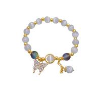 HUYTBYG Design Advanced Sense - Pulsera de mariposa con cuentas de transferencia para mujer, collar largo, One Size, Cristal artificial, No es una piedra preciosa