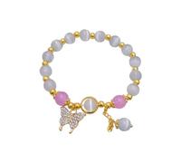 HUYTBYG Design Advanced Sense - Pulsera de mariposa con cuentas de transferencia para mujer, collar largo, One Size, Cristal artificial, No es una piedra preciosa
