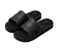 HUYTBYG Pantuflas de masaje para hombre, para el hogar, verano, exterior, no transpirables, para acupuntura, para masaje de pies, sandalias de piel para hombre, talla 11, Black, 42 1/3 EU