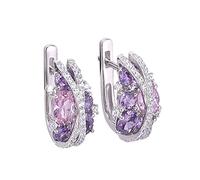 HUYTBYG Pendientes de aro de doble forma de X con circonita hueca y temperamento, One Size, Metal