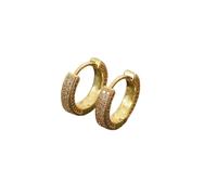 HUYTBYG Pendientes de tuerca completos para mujer, aretes de circonita cúbica brillante de corte redondo, aretes de plata de ley 925, elegantes para boda o uso diario, aretes de aro de 100 mm para
