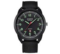 HUYTBYG Reloj de pulsera para hombre, de cuarzo, analógico, de nailon, con fecha, reloj de cuarzo para hombre, A, One Size