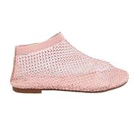 HUYTBYG Sandalias de red para mujer, cómodas, transpirables, ahuecadas, sin cordones, con diamantes de imitación, sandalias de tacón bajo, sandalias visibles, divertidas sandalias planas de malla