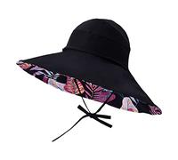 HUYTBYG Sombrero de sol para mujer, de verano, medio vacío, puede atar cola de caballo, sombrero de pescador, sombrero grande para voladizo, sombrero de mucho sombrero, Negro, Talla única