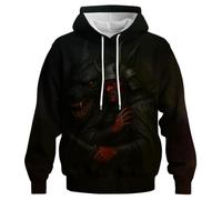 HUYTBYG Sudadera con capucha japonesa estampada para hombre, Negro, L