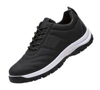 HUYTBYG Zapatos deportivos de moda para primavera y verano para hombre, parte inferior plana, malla ligera, transpirable, cómodos, color sólido, zapatos deportivos grandes para hombre, Black, 38 EU