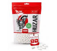 HUZAR Filtros de cigarrillos de 6 mm Slim - 1000 unidades en bolsa resellable, filtro de papel sin plástico