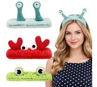 HUZNA 3 Diademas Elásticas para el Cabello para el Cuidado de la Piel, Bandas de Spa con Pulsera, Diadema de Maquillaje Banda para niñas Mujeres, para Lavado Ducha Yoga Cuidado de la Piel