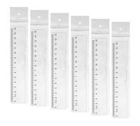 HUZNA 6 Reglas de Plástico de 15 cm,Plástico Transparente Ruler 6 Inch,Regla de Medición en Relieve,Material Irrompible,con Centímetros,para Hogar, Escuela, Oficina y Aula