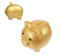 HUZNA Luck Hucha Cerdito,Dutty Alcancía, Monedas de Caja de Dinero Bonita,Decoración de Recuerdo, Hucha Ahorro Inastillable, Divertido Regalo de la Lata de Dinero,Regalo para Cumpleaños, Fiestas(Oro)