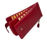 Huztencor Cartera de cuero para mujer con bloqueo RFID para tarjetas de crédito, L