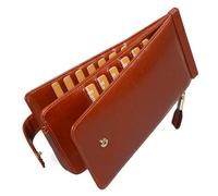 Huztencor Cartera de cuero para mujer con bloqueo RFID para tarjetas de crédito, Marrón Vintage, L