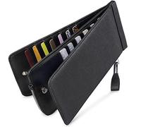 Huztencor tarjeteros para Tarjetas de credito Mujer Hombre RFID Carteras Monederos billeteras Grandes Cuero Piel Negro