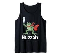 Huzzah Caballero Rana Fantasía Espada Medieval Meme Camiseta sin Mangas