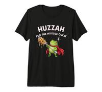 Huzzah For Noodle Quest Frog Knight Spaghetti Gamer Camiseta Premium