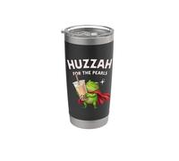 Huzzah For The Pearls Boba Frog Coffee Gen Z Vaso térmico de acero inoxidable de doble pared
