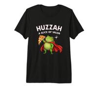 Huzzah: Una porción de Valor Frog Knight Pizza Gamer Snacks Camiseta Premium