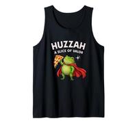 Huzzah: Una porción de Valor Frog Knight Pizza Gamer Snacks Camiseta sin Mangas
