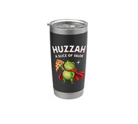 Huzzah: Una porción de Valor Frog Knight Pizza Gamer Snacks Vaso térmico de acero inoxidable de doble pared