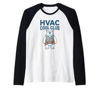 HVAC Cool Club Humor Polar Bear Técnico de Aire Acondicionado Camiseta Manga Raglan