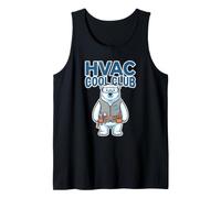 HVAC Cool Club Humor Polar Bear Técnico de Aire Acondicionado Camiseta sin Mangas