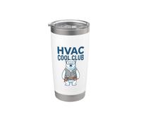 Hvac Cool Club Humor Polar Bear Técnico de Aire Acondicionado Vaso térmico de acero inoxidable de doble pared