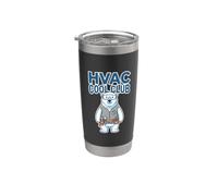 Hvac Cool Club Humor Polar Bear Técnico de Aire Acondicionado Vaso térmico de acero inoxidable de doble pared