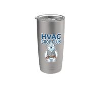 Hvac Cool Club Humor Polar Bear Técnico de Aire Acondicionado Vaso térmico de acero inoxidable de doble pared