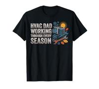 HVAC Papá Trabajando a través de Cada Temporada Retro Día del Padre Camiseta