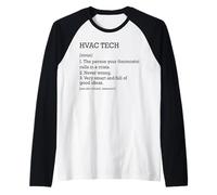 HVAC Tech Definición de trabajo Personalizado Divertido Técnico HVAC Camiseta Manga Raglan