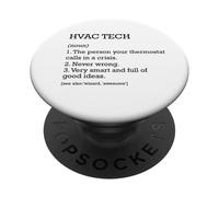 HVAC Tech Definición de trabajo Personalizado Divertido Técnico HVAC PopSockets PopGrip Adhesivo