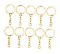 HVBIHRJIP 10pcs Metal Split Keychain Pendants Organizador de la cadena de llaves Accesorios de bricolaje