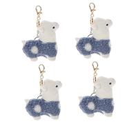 HVBIHRJIP 4pcs muñeca alpaca colgante lindo animal peluche llavero accesorio decorativo de felpa para bolsas mochilas keychains cumpleaños Valentín más