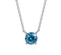 HVBIHRJIP Accessories 1ct Moissanite Necklace for Women Red/Blue/Green Diamond Necklaces D Color Moissanite Pendant Necklace for Women