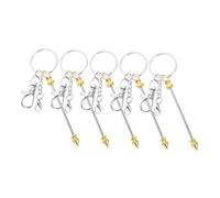 HVBIHRJIP Metal Craft Keychain Bar Bar Accesorio de bricolaje 5 PPC Keychains con cuentas para la moda