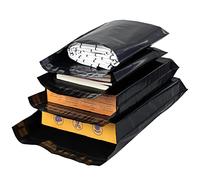 HVDHYY 100 Sobres Plastico para Envios Mixed de 4 Tamaños Negro Paquetes para Envios Vinted Embalaje A3 B4 A4 C5 Inviolable, Resistente, Bolsa de Sobres Correo Plástico con Cierre Autoadhesivo