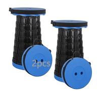 HVDHYY 2pcs Silla Plegable Ligera, Capacidad Máxima de Carga 215kg / 470pound, 7 Alturas Ajustables, Taburete Plegable Senderismo, Pesca, Viajes, Barbacoa, Jardín, Aire Libre, Interior Azul