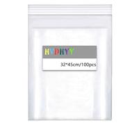 HVDHYY 320mm x 450mm 100pcs Bolsas de Plástico Transparente Bolsa de Cremallera Gran Tamaño Bolsas Plastico con Cierre Resellables Bolsas Autocierre Almacenamiento de Refrigerios y Ropa 100μm
