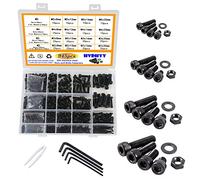 HVDHYY 945pcs M2 M3 M4 M5 Juego de Surtido de Pernos Negros Arandelas de Acero Al Carbono Tuercas Tornillos de Cabeza Hueca Hexagonal con Caja de Almacenamiento para Bricolaje y Profesional