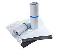 HVDHYY Bolsas para Envíos 42cmX52cm 100pcs Sobres de Correo Postales Plástico de Genérico Envío Nuevo Material Impermeable, Opacas Autoadhesivo, Prueba de manipulaciones Blanco