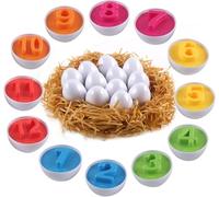 HVDHYY Huevo de Pascua Juguetes de Números y Colores Reconocimiento Educativa Finas Juguete Montessori 1 2 3 4 años 12pcs