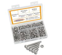 HVDHYY M3 Juego de Tornillos y Tuercas 304 de Perno de Tornillos Allen de Acero Inoxidable Tornillos Mecánico y Conjunto de Tuercas A Prueba de óxido 300PCS